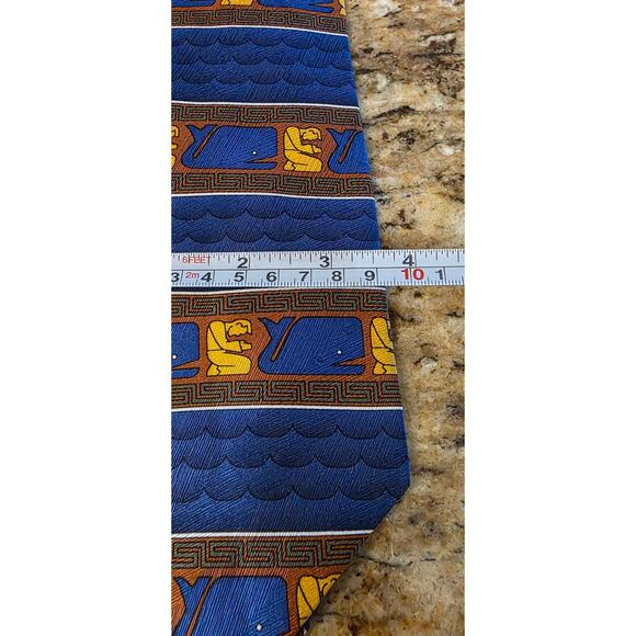 Eagles‎ Wings Mens Christian Necktie Blue 100% Silk Jonah & Whale - Picture 2 of 4